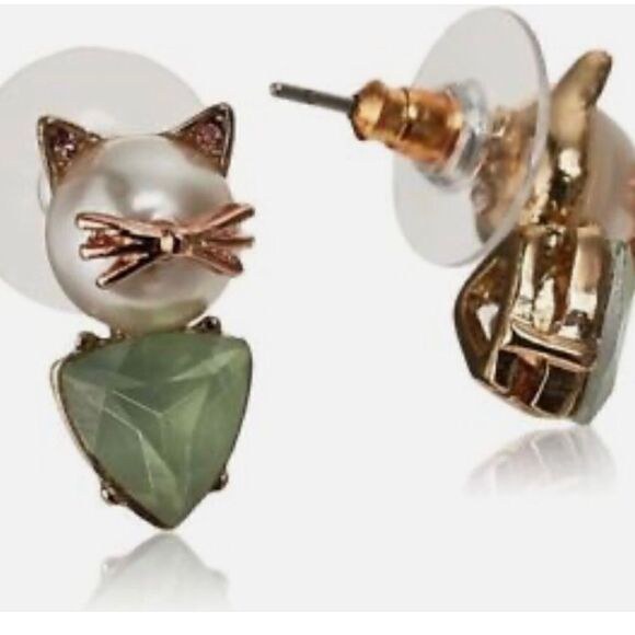 💚 Betsey Johnson NEW unique kitty cat earrings 💚 - Picture 4 of 6